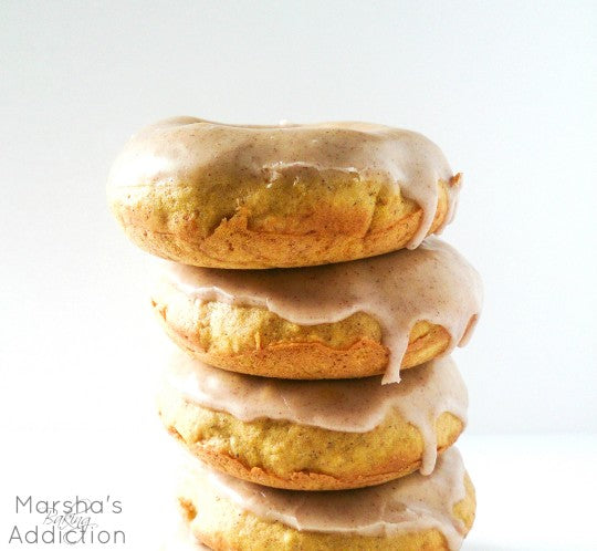 Baked Pumpkin Doughnuts with Maple Cinnamon Glaze