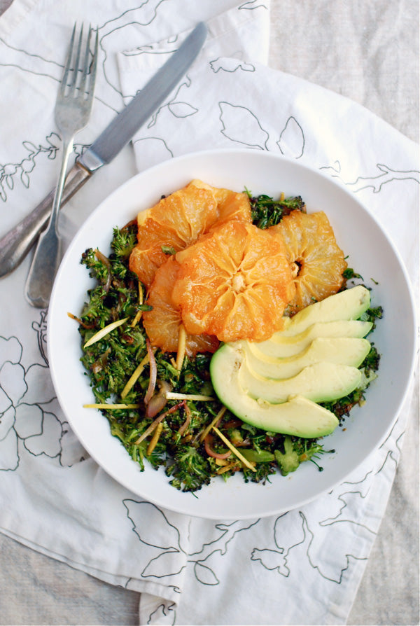 Broccoli Slaw with Caramelized Grapefruit and Avocado