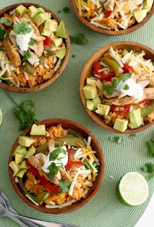 Chicken Fajita Couscous Bowls