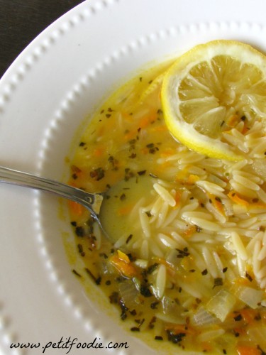 Lemon Garlic Orzo Soup