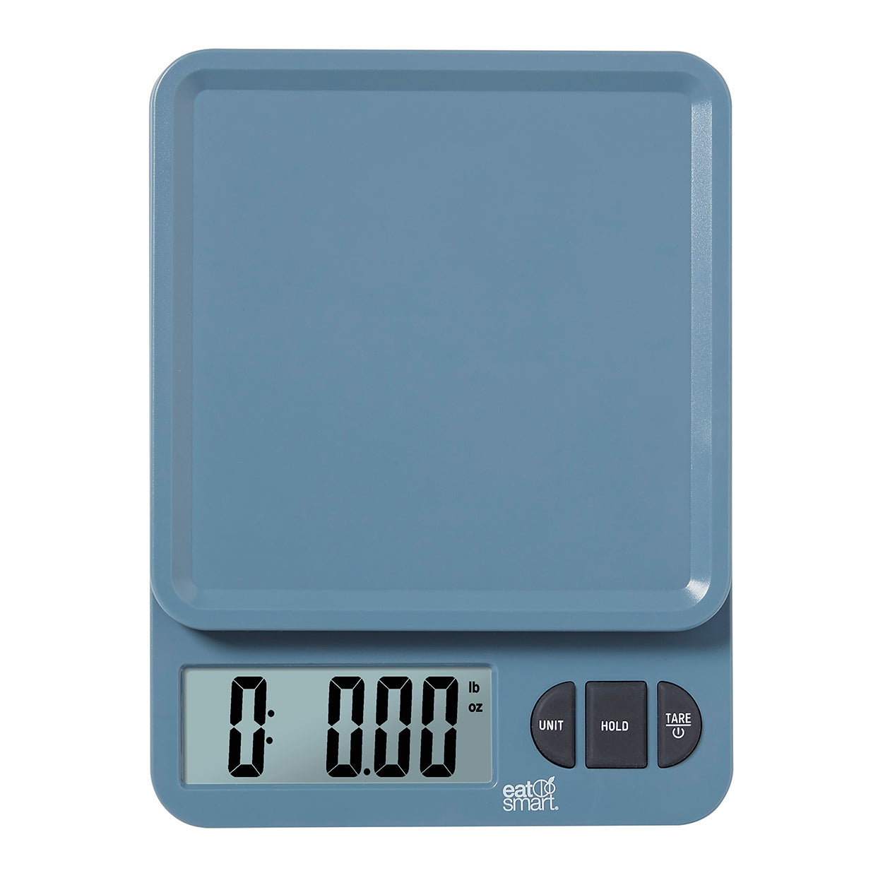 Plastic Food Scale with 11lb Glass Platform and Tare in Blue