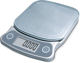 Plastic Food Scale with 11lb Glass Platform and Tare in Blue – Eat Smart